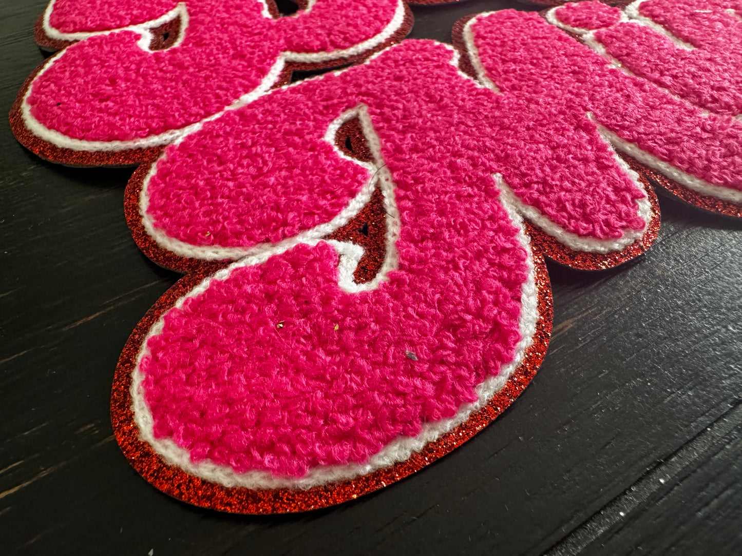 Pink Red Be Mine Chenille Patch