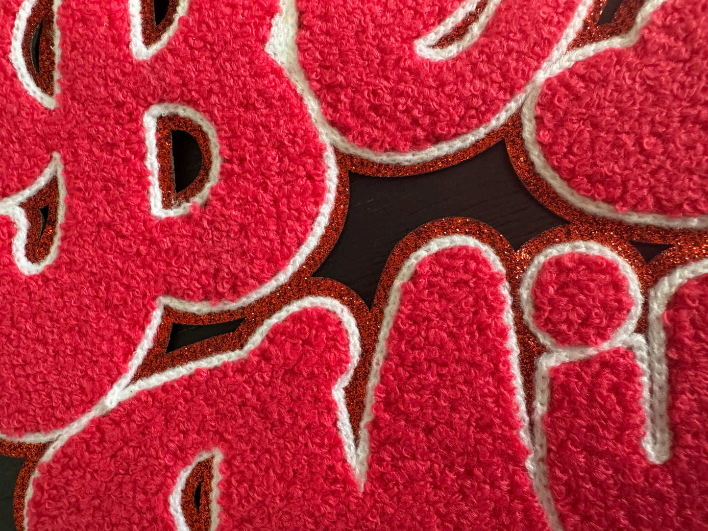 Pink Red Be Mine Chenille Patch