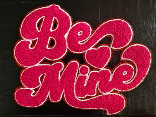 Pink Red Be Mine Chenille Patch