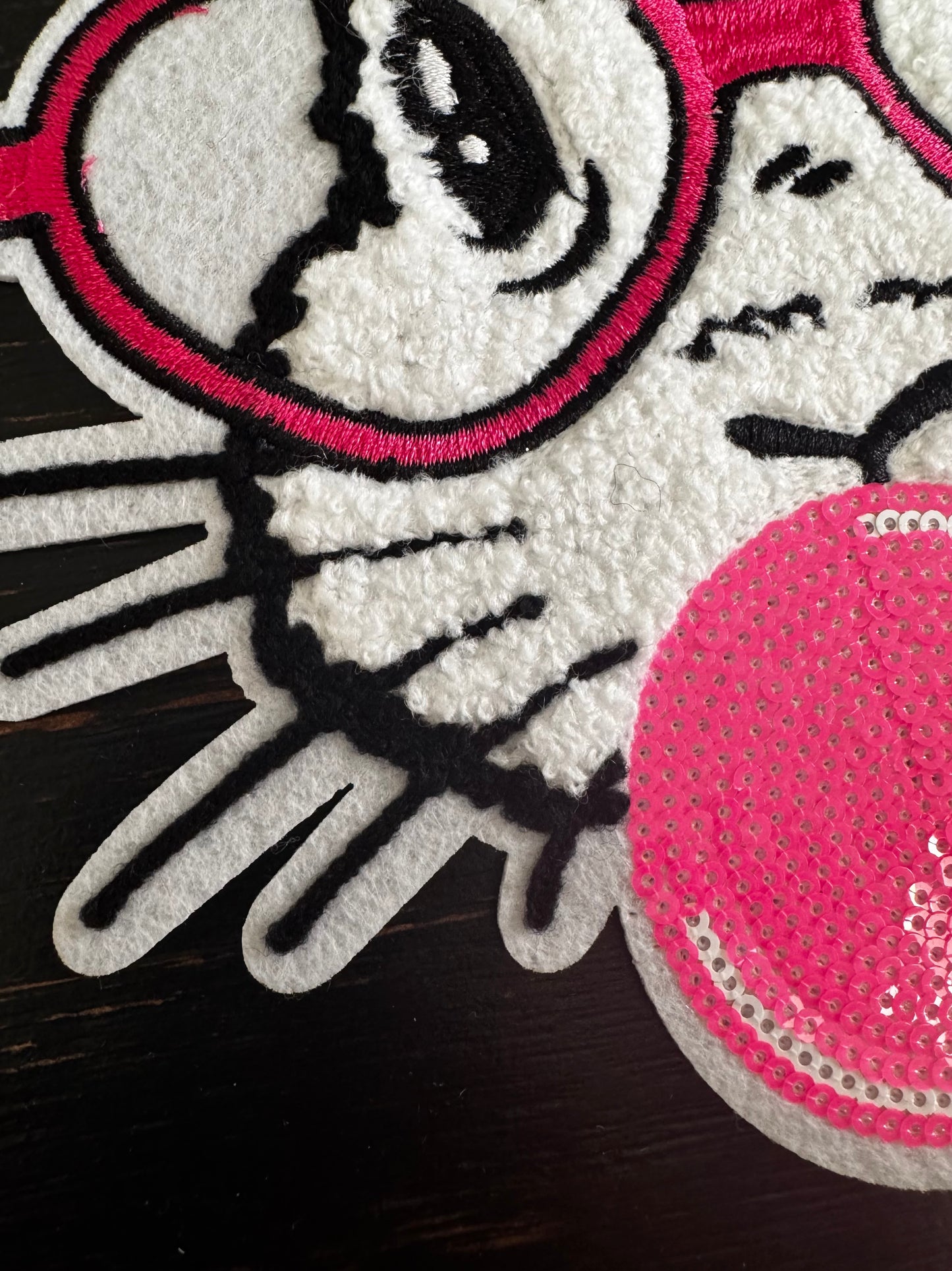 Easter Bunny with Bubble Gum Sequins and Chenille Patch
